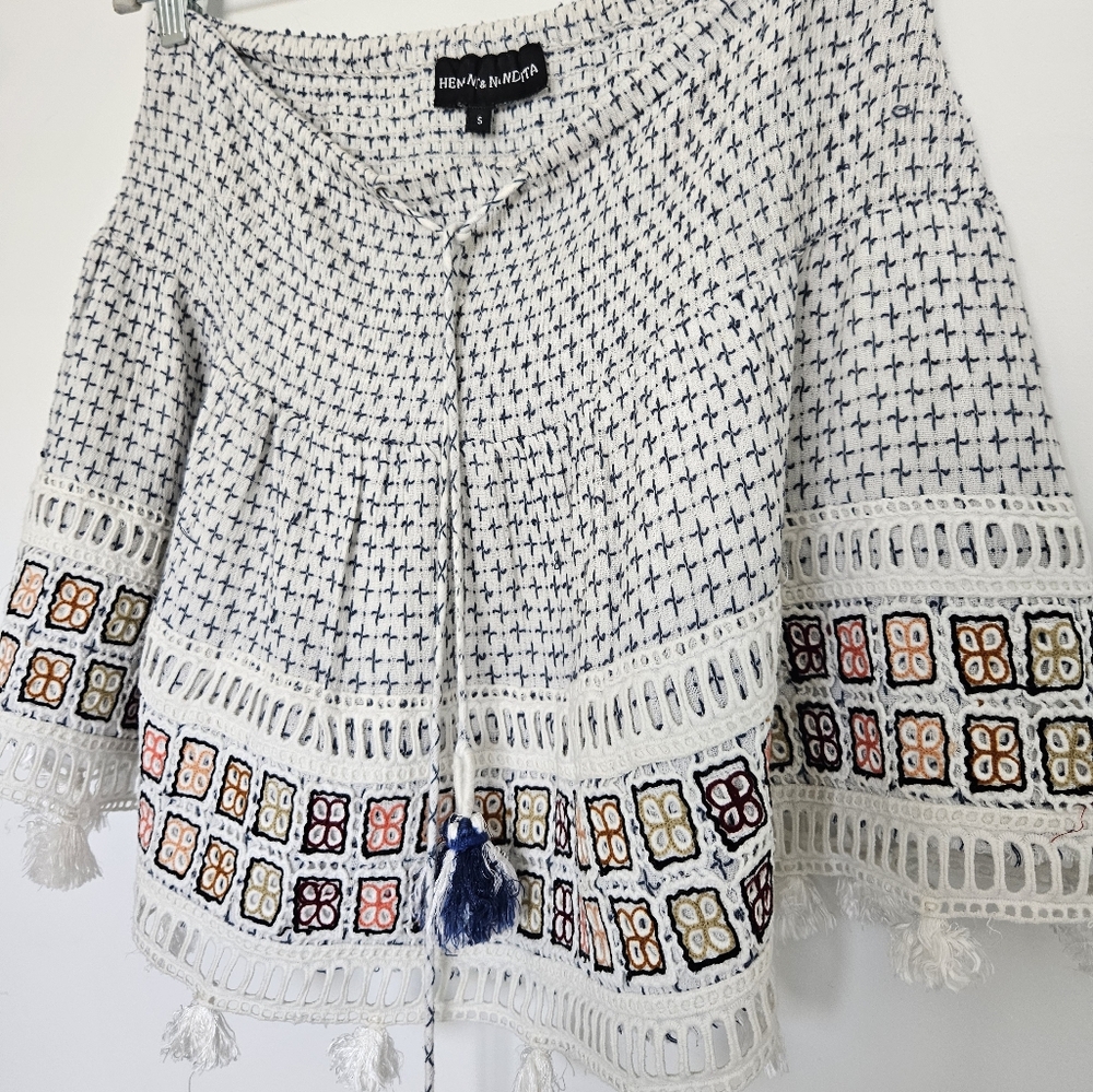 Hemant & Nandita Handmade In India Bohemian Embroidered Print Mini Skirt - Picture 10 of 10